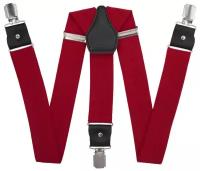 Подтяжки для брюк широкие (3.5 см, 3 клипсы, Красный) 17-56385