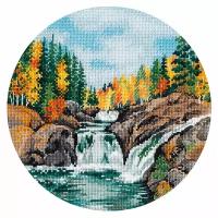 Карелия.Водопад Кивач #1484 Овен Набор для вышивания 20 × 20 см Счетный крест