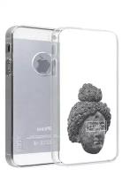 Чехол задняя-панель-накладка-бампер MyPads каменное лицо девушки для iPhone 5/5S/SE/5SE противоударный