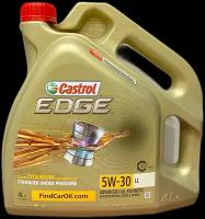 Синтетическое моторное масло Castrol Edge 5W-30 LL, 4 л, 1 шт