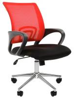 Компьютерное кресло Chairman 696 chrome офисное, обивка: текстиль, цвет: черный TW-11/красный