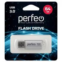 USB Флеш-накопитель USB накопитель Perfeo 3.0 64GB C14 Silver metal series