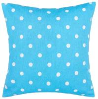 Подушка декоративная на молнии Blue polka dot, горох, голубой; размер: 40 х 40