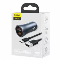 Автомобильное зарядное устройство Baseus Golden Contactor Pro Dual Quick Charger Car Charger 40W, цвет Серый (TZCCJD-A0G)