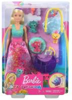 Barbie. Игровой набор Barbie "Детский сад: Заботливая принцесса с высотой 30 см, динозаврики, питомец и аксессуары" / GJK49-GJK51