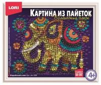 Аппликация-картина из пайеток Lori "Индийский слон", 20*25см