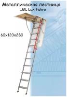 Лестница складная металлическая чердачная с телескопическими ножками FAKRO LML Lux 60х120х280 см Факро