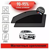 Каркасные шторки LATONIK PREMIUM на Kia Rio 4 (2016-н.в) седан на передние двери на магнитах с затемнением 90-95%