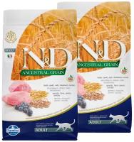 FARMINA CAT N&D ANCESTRAL GRAIN LAMB & BLUEBERRY низкозерновой для взрослых кошек с ягненком и черникой (1,5 + 1,5 кг)