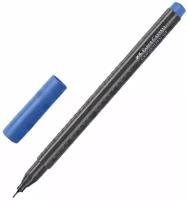 Ручка капиллярная FABER-CASTELL "Grip Finepen", синяя, трехгранная, корпус черный, 0,4 мм, 151651 143317