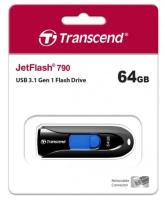 USB флешка Transcend JetFlash 790 64Gb black USB 3.0 (90/28 Mb/s)