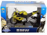 Мотоцикл Welly BMW S1000RR (12810) 1:18, желтый/черный