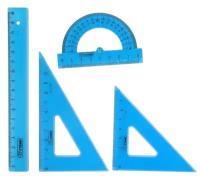 Набор геометрический "Стамм", малый (линейка 16 см, треугольник 7 см 45*, треугольник 10 см 30*, транспортир 8 см 180*), тонированный