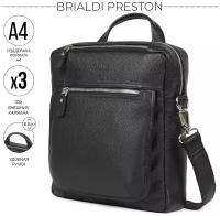 Кожаная сумка через плечо BRIALDI Preston (Престон) relief black