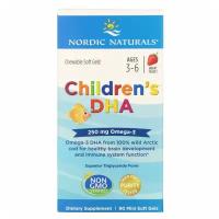 Nordic Naturals, ДГК для детей, клубника, для детей 3–6 лет, 62.5 мг, 90 желатиновых мини-капсул