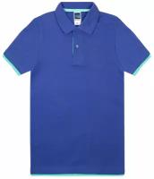 Футболка поло мужская / Blank King / Mens Hit Color Golf Polo Shirt / синий с бирюзовым / (M)