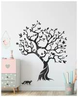 Наклейка интерьерная Черное Дерево на стену №3 Just4you для декора и интерьера (семейное древо)