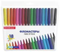 Фломастеры 18 цветов, Erich Krause Basic, вентилируемый колпачок