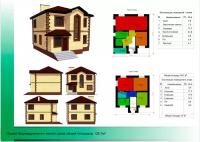 Проект Двухэтажный жилой дом 9,5х10,5м 126,7м2