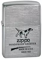 Оригинальная бензиновая зажигалка ZIPPO 200 Hunting Tools с покрытием Brushed Chrome - Охотничьи инструменты