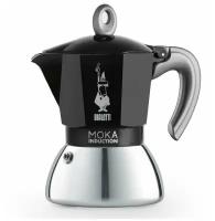 Гейзерная кофеварка Bialetti Moka Induzione Black 4 порций (160 мл) цвет черный