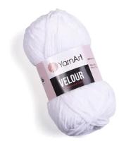 Пряжа YarnArt Velour (ЯрнАрт Велюр) 840 белый 100% микрополиэстер 100г 170 м 5 шт