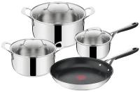 Набор посуды Tefal Jamie Oliver Kitchen Essentials E314S774, 7 предметов, кастрюли с крышками 24/20см, ковш с крышкой 16см, сковорода 28см