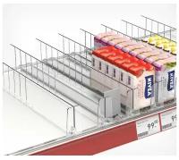 Пластиковый обламывающийся разделитель высотой 60 мм c передним ограничителем 60 мм, L=185-385 мм