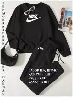 Набор термонаклеек NIKE, цвет, белый, 5 наклеек. Наклейка на худи/ на футболку/на спортивный костюм. Термоаппликация, декор одежды, закрыть дефект