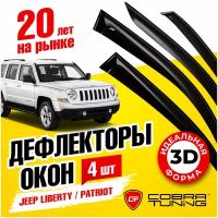 Дефлекторы боковых окон для Jeep Liberty (Джип Либерти), Patriot (Патриот), 2007-2016, ветровики на двери автомобиля, Cobra Tuning