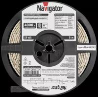 Светодиодная лента Navigator 71 401, 5 м, 12 В, дневной белый 4000К, IP65