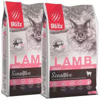 BLITZ SENSITIVE ADULT CAT LAMB для взрослых кошек с ягненком (2 + 2 кг)