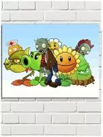 Картина по номерам игра Plants vs Zombie (Растения против зомби) - 8617 Г 30x40