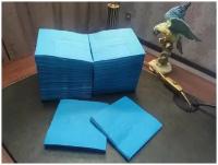 Салфетки бумажные 18 упаковок по 400шт ZELPAPER 24х24 голубые, однослойные, 7200 шт, 100% целлюлоза