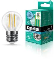 Лампа CAMELION Е27 7Вт 4500K 765Лм LED7-G45-FL/845/E27 13459, светодиодная, филаментная, нейтральный белый, шар