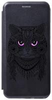 Чехол-книжка на Huawei nova Y70, Хуавей Нова У70 с 3D принтом "Grand Cat" черный