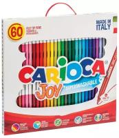 41015 Фломастеры Carioca "Joy", 60шт, 30цв, смываемые, картон, пластиковая ручка