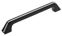 Ручка-скоба тундра, м/о 128 мм, цвет черный с хромированной вставкой