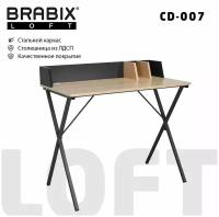 Стол на металлокаркасе BRABIX «LOFT CD-008», 900×500×780 мм, цвет дуб натуральный, 641865