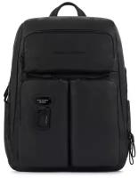 Рюкзак планшет PIQUADRO, фактура гладкая, черный