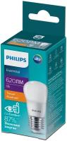 Лампочка светодиодная Philips ESS LEDLustre P45 6Вт 620лм 2700K Е27/E27 шар матовый, теплый белый свет