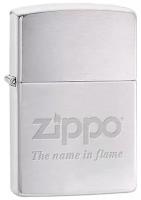 Зажигалка ZIPPO Name In Flame, с покрытием Brushed Chrome, латунь/сталь, серебристая, 38x13x57 мм