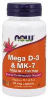 Мега Д3+МК7 (К2) (Mega D3 5000 ME & MK7 (K2) 180 mcg)