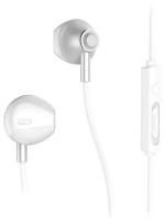 Headphones / Наушники REMAX RM-711 Wired Earphone микрофон, подключение Jack 3.5 mm, серебристый
