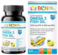 Omega-3 BCN 1500mg EPA & 1200mg DHA, 60 капсул с лимоном