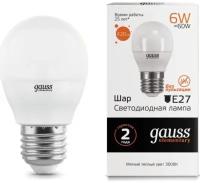 Светодиодная лампа Gauss LED Elementary Globe 6W E27 3000K