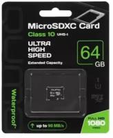 Карта памяти QUMO microSDXC 64 ГБ (QM64GMICSDXC10U1NA) - UHS Class 1, запись - 20 Мбайт/сек, чтение - 90 Мбайт/сек