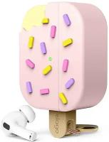 Силиконовый чехол с карабином Elago Ice Cream Silicone Hang case для наушников Apple AirPods Pro 2, цвет Розовый (EAPP2-ICE-LPK)