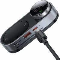 MP3-плеер с FM-трансмиттером Baseus Solar Car Wireless MP3 Player (CDMP000001) с солнечной батареей (black)