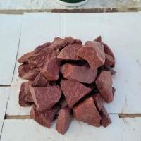 Малиновый кварцит колотый камни для бани сауны сорт экстра 4-8 см 10 кг